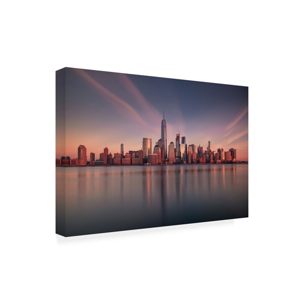 David D 'Lower Manhattan At Dusk' Canvas Art,12x19